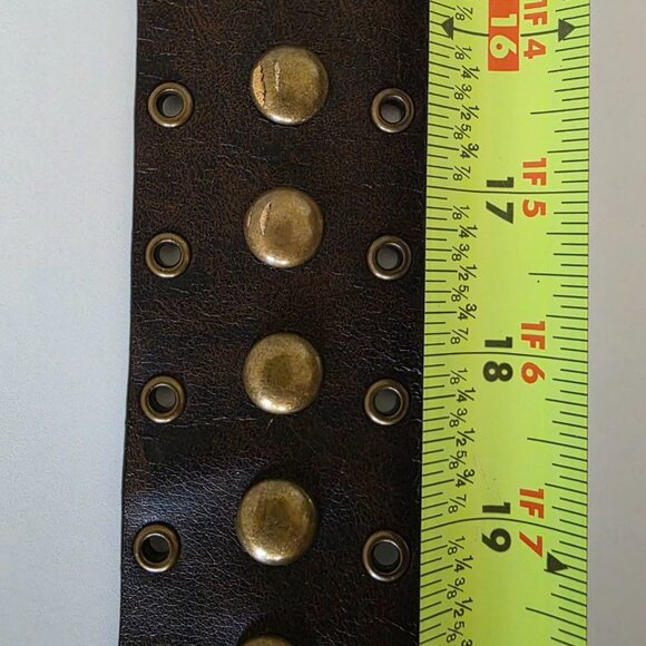 Steve Madden Leather Belt Double-ring Buckle with Stud Details size L SM30759TJ - Picture 7 of 10